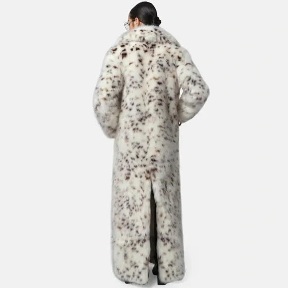 Luxury Brand New Apparis Gabrielle Maxi Coat. M size. Snow Leopard Print. - Picture 13 of 14